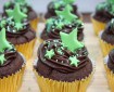 Chocolate cupcakes green stars