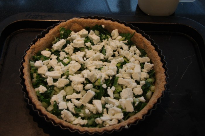 spring greens quiche