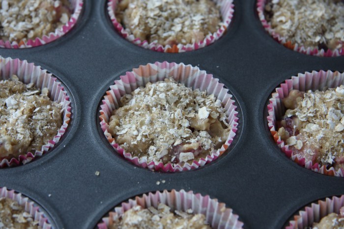 plum oat muffins