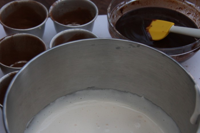 making chocolate fondants