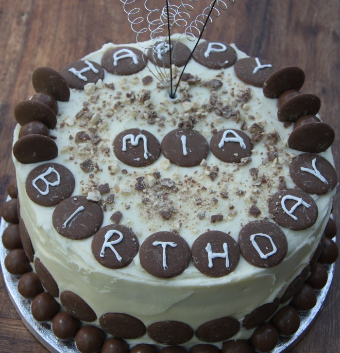 chocolate button birthday cake