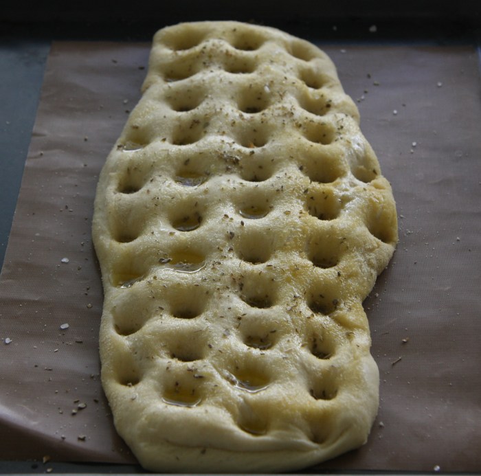 making focaccia