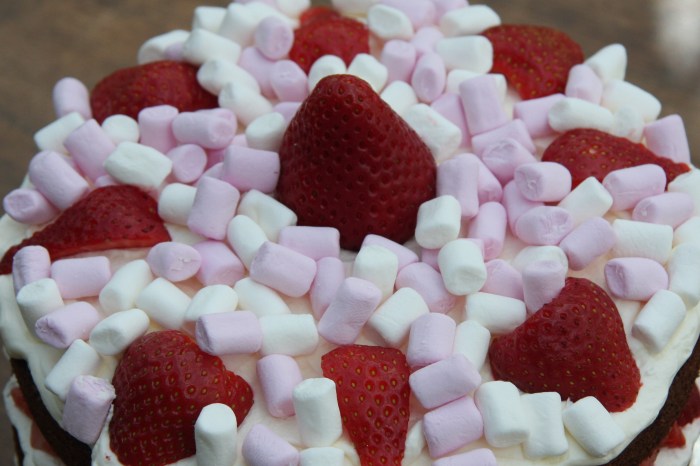 marshmallow strawberry cake