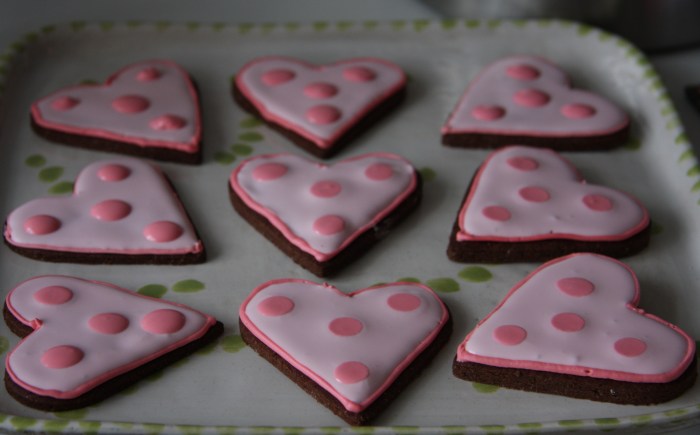 chocolate heart biscuits