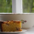 rhubarb polenta cake