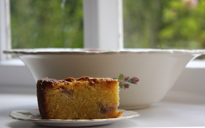 rhubarb polenta cake