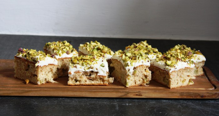 rhubarb cardamom pistachio cake