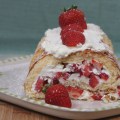 coconut lemon strawberry roulade
