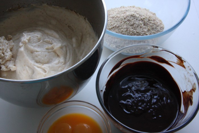 making chocolate cake