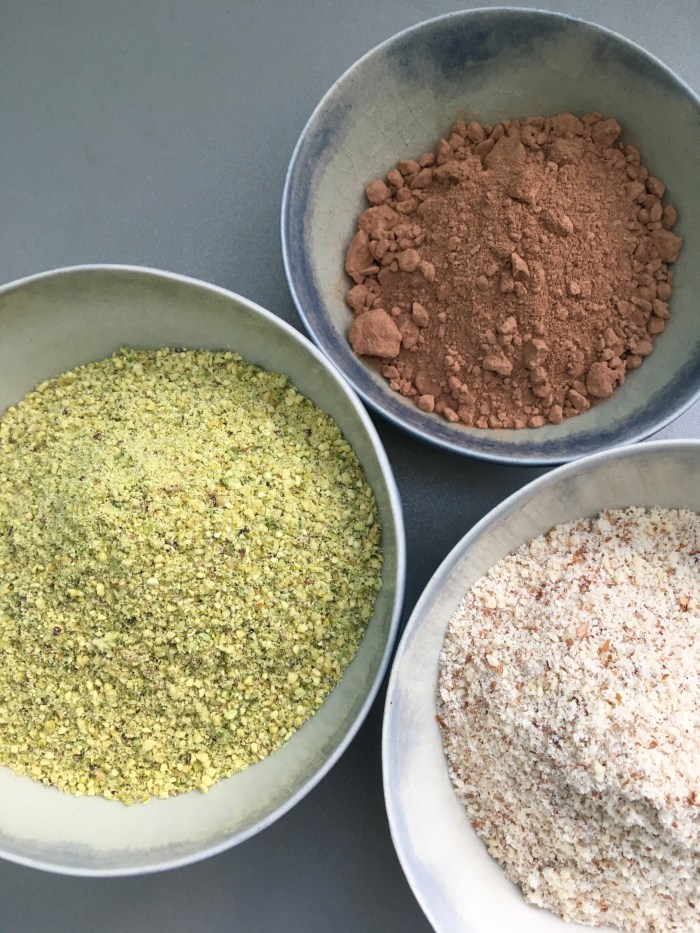 ground pistachios cacao almonds