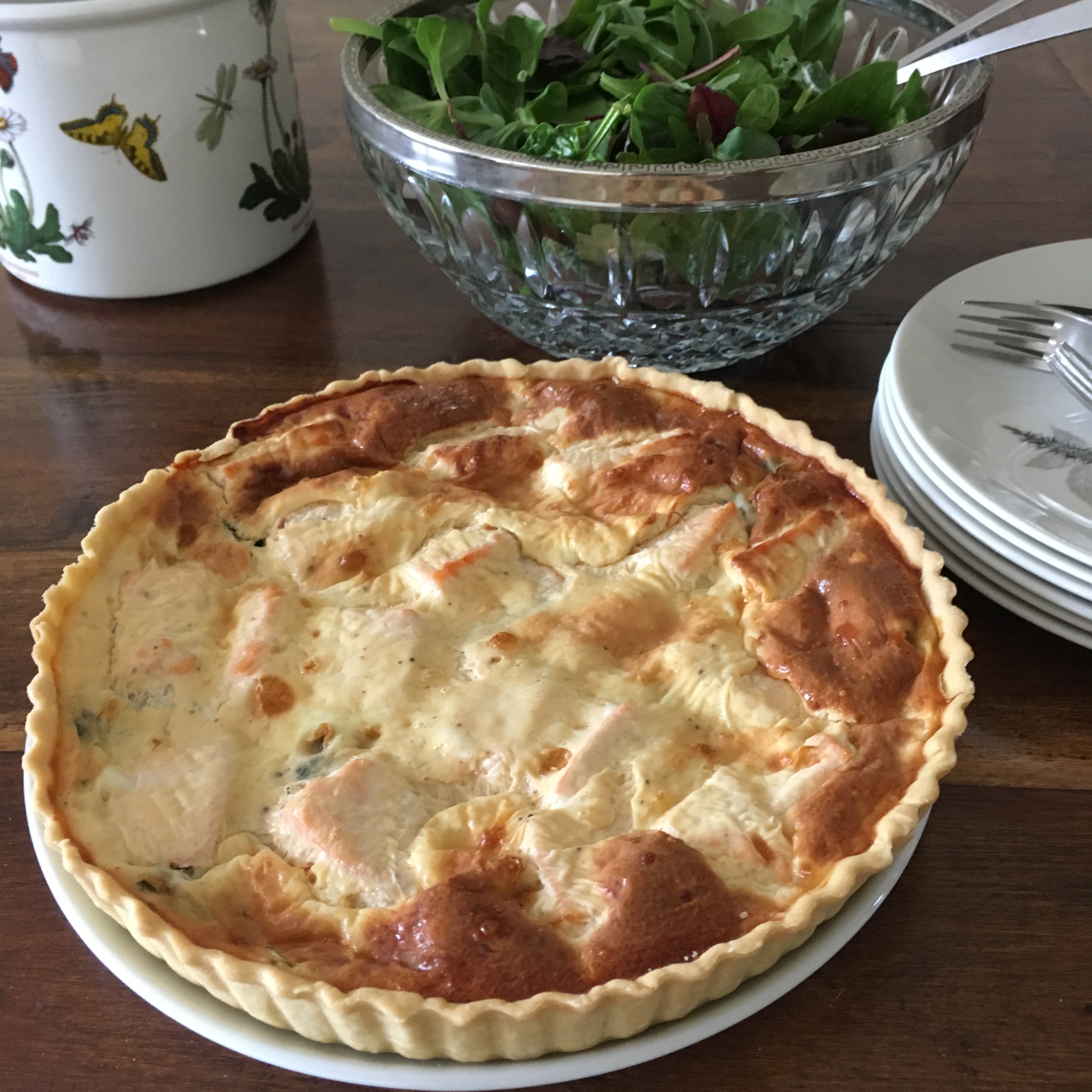 salmon watercress quiche