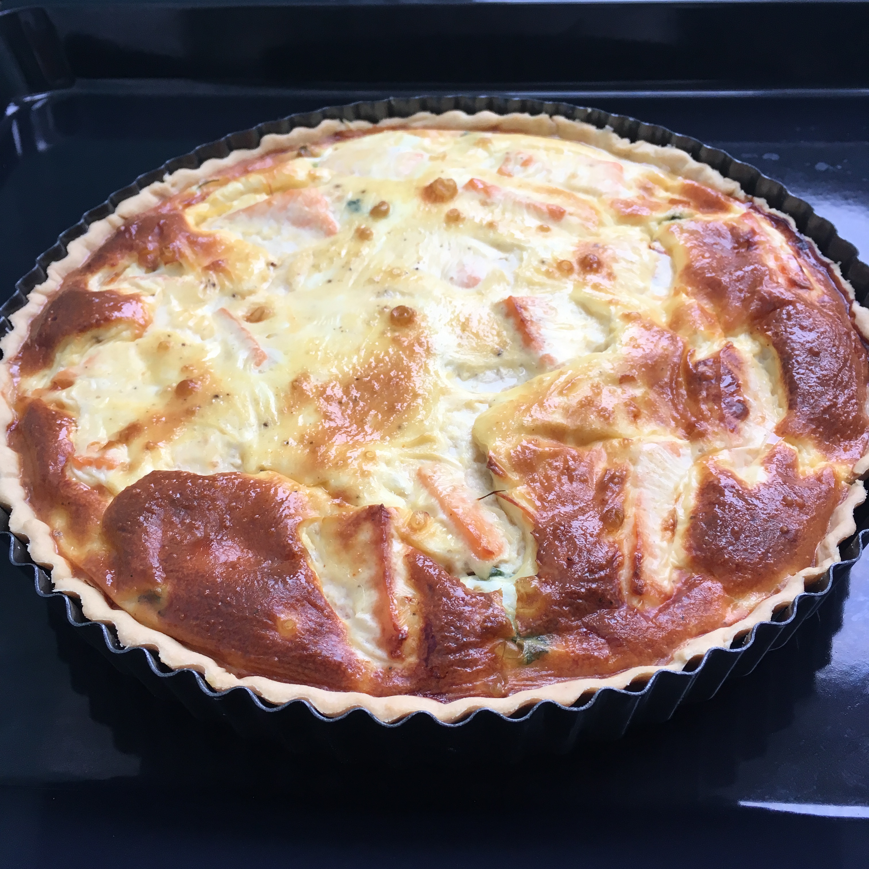 salmon watercress quiche