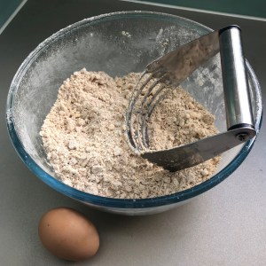 making pastry with an egg